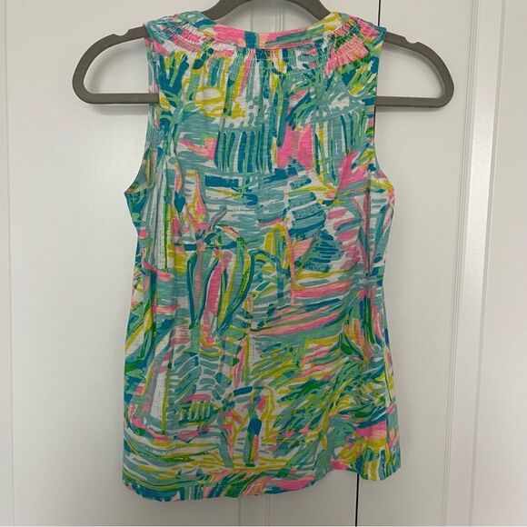 Lilly Pulitzer Essie Tank Top Cotton Size XXS Sea Salt and Sun print - Picture 3 of 7